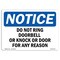 Signmission Safety Sign, OSHA Notice, 10" Height, Do Not Ring Doorbell Or Knock Sign, Portrait OS-NS-D-710-V-11356 - alternate 1